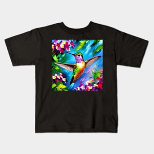 Hummingbird in Flight Kids T-Shirt